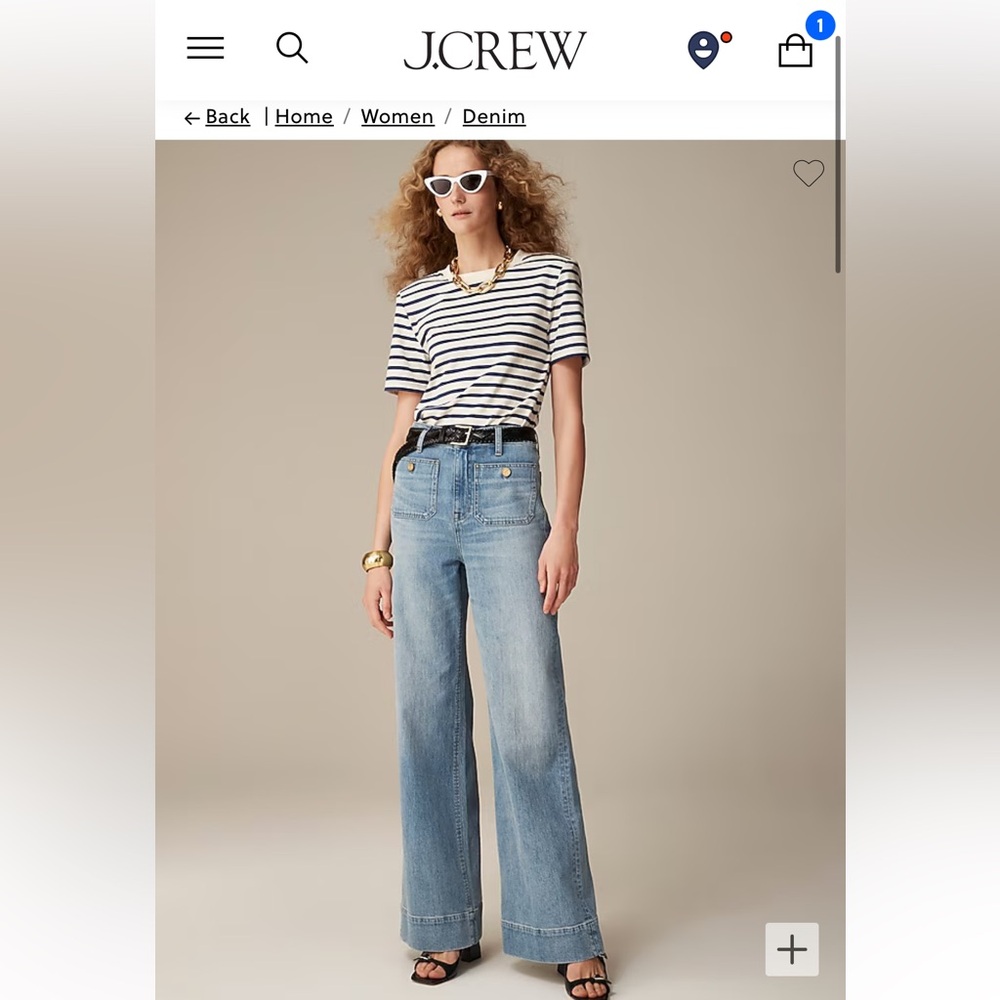 J. Crew Sailor denim trouser in Blue River wash